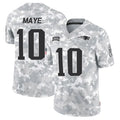 Punc NE.Patriots #10 Drake Maye Player Arctic Camo Salute to Service Limited Stitched Jerseys