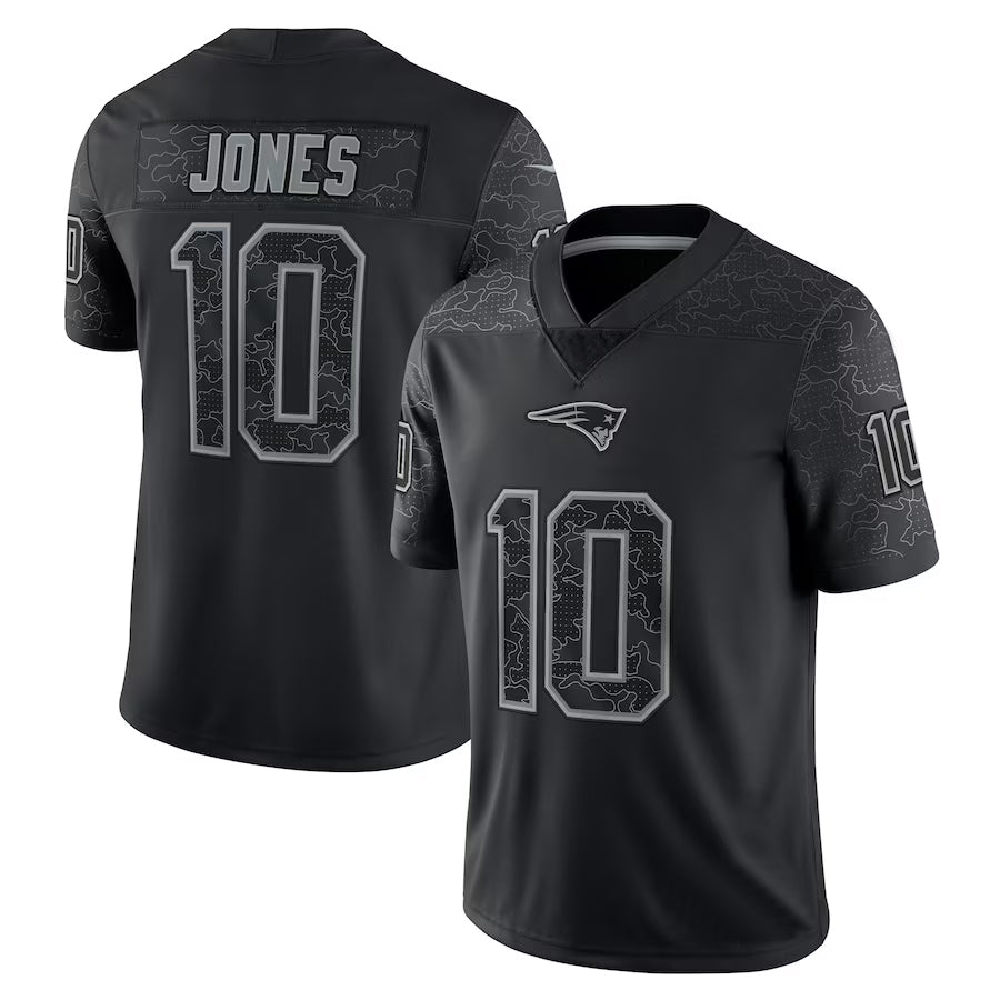 Punc NE.Patriots #10 Drake Maye Player Black REFLECTIVE Limited Stitched Jerseys
