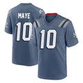 Punc NE.Patriots #10 Drake Maye Player Blue Rivalries Collection Home Game Stitched Jerseys