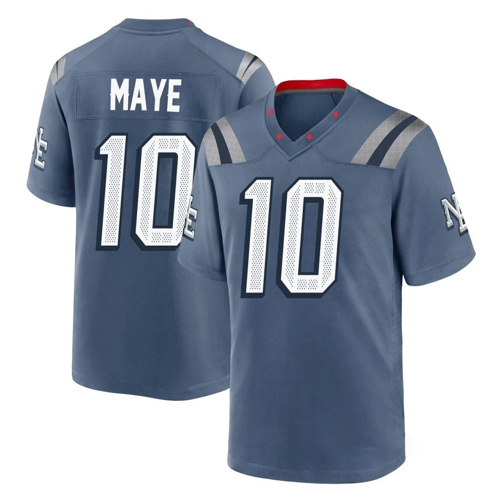 Punc NE.Patriots #10 Drake Maye Player Blue Rivalries Collection Home Game Stitched Jerseys