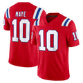 Punc NE.Patriots #10 Drake Maye Player Red Limited Vapor F.U.S.E. Home Game Stitched Jerseys