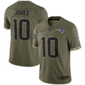 Punc NE.Patriots #10 Drake Maye Player Olive Salute To Service Stitched Jerseys