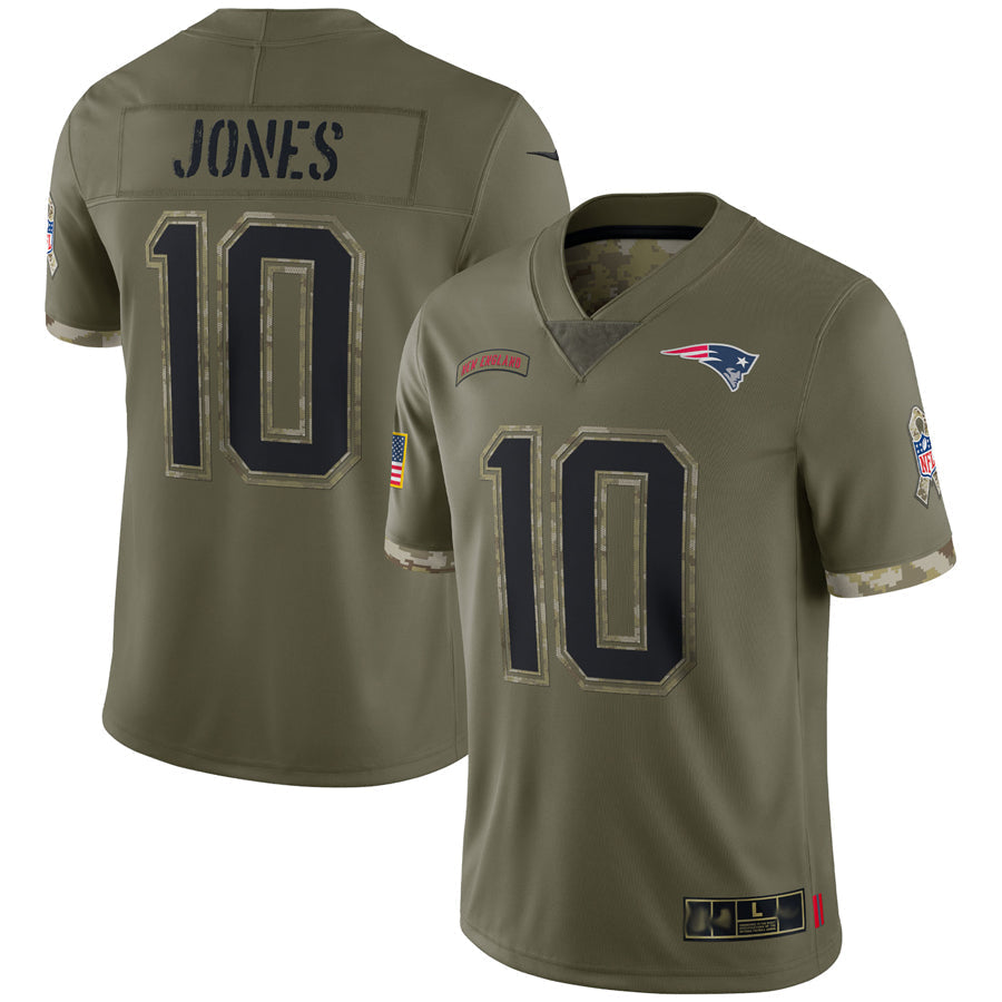 Punc NE.Patriots #10 Drake Maye Player Olive Salute To Service Stitched Jerseys