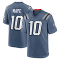 Punc NE.Patriots #10 Drake Maye Player Storm Blue Rivalries Collection Game Stitched Jerseys