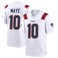Punc NE.Patriots #10 Drake Maye Player White Home Game Stitched Jerseys