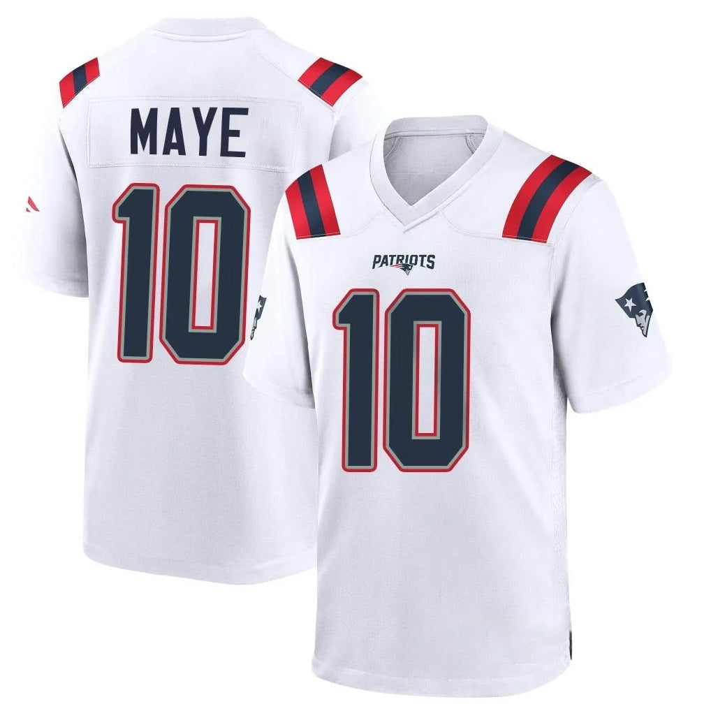 Punc NE.Patriots #10 Drake Maye Player White Home Game Stitched Jerseys