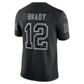 Punc NE.Patriots #12 Tom Brady Player Black Reflective Limited Stitched Jerseys