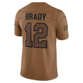 Punc NE.Patriots #12 Tom Brady Player Brown Salute To Service Limited Stitched Jerseys