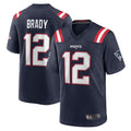 Punc NE.Patriots #12 Tom Brady Player Navy Game Replica Stitched Jerseys