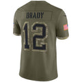 Punc NE.Patriots #12 Tom Brady Player Olive Salute To Service Limited Stitched Jerseys