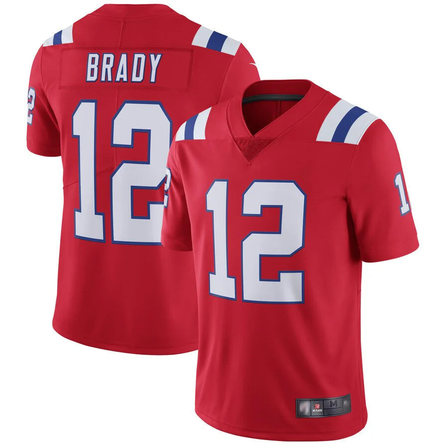 Punc NE.Patriots #12 Tom Brady Player Red Home Limited Stitched Jerseys