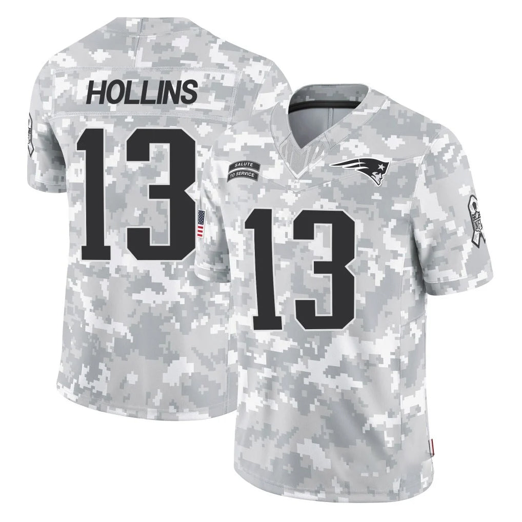 Punc NE.Patriots #13 Mack Hollins Player Arctic Camo Salute To Service Limited Game Stitched Jerseys