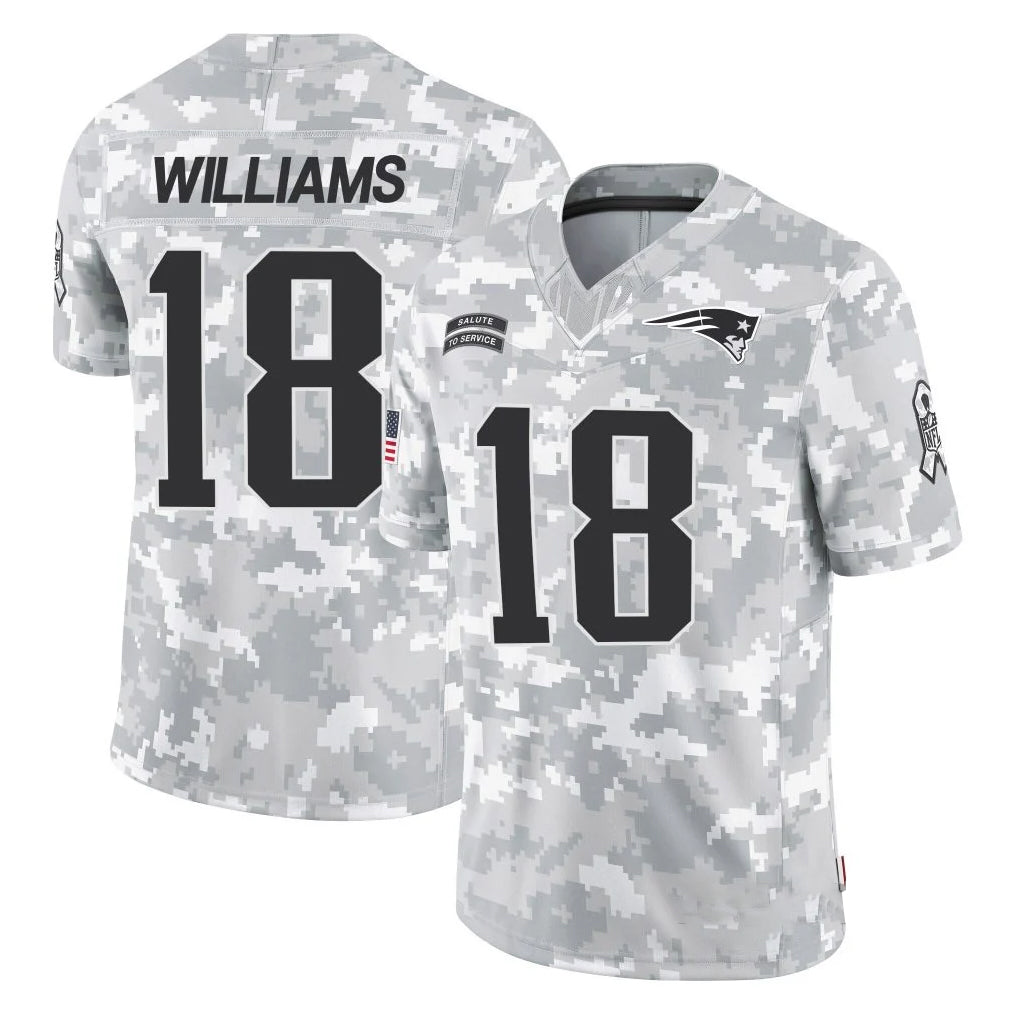 Punc NE.Patriots #18 Kyle Williams Player Arctic Camo Salute To Service Limited Game Stitched Jerseys
