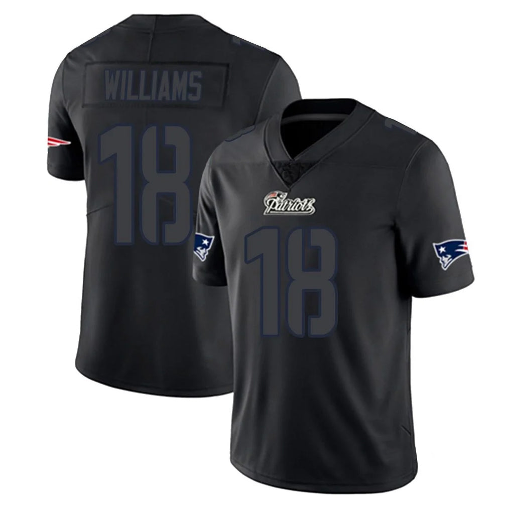 Punc NE.Patriots #18 Kyle Williams Player Black Impact LImited Home Game Stitched Jerseys