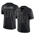 Punc NE.Patriots #18 Kyle Williams Player Black Reflective LImited Home Game Stitched Jerseys