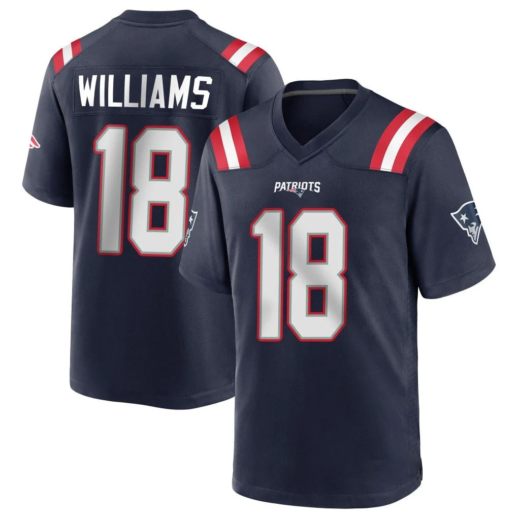 Punc NE.Patriots #18 Kyle Williams Player Navy Home Game Stitched Jerseys