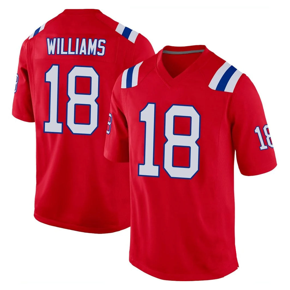 Punc NE.Patriots #18 Kyle Williams Player Red Home Game Stitched Jerseys