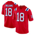 Punc NE.Patriots #18 Kyle Williams Player Red Home Game Stitched Jerseys