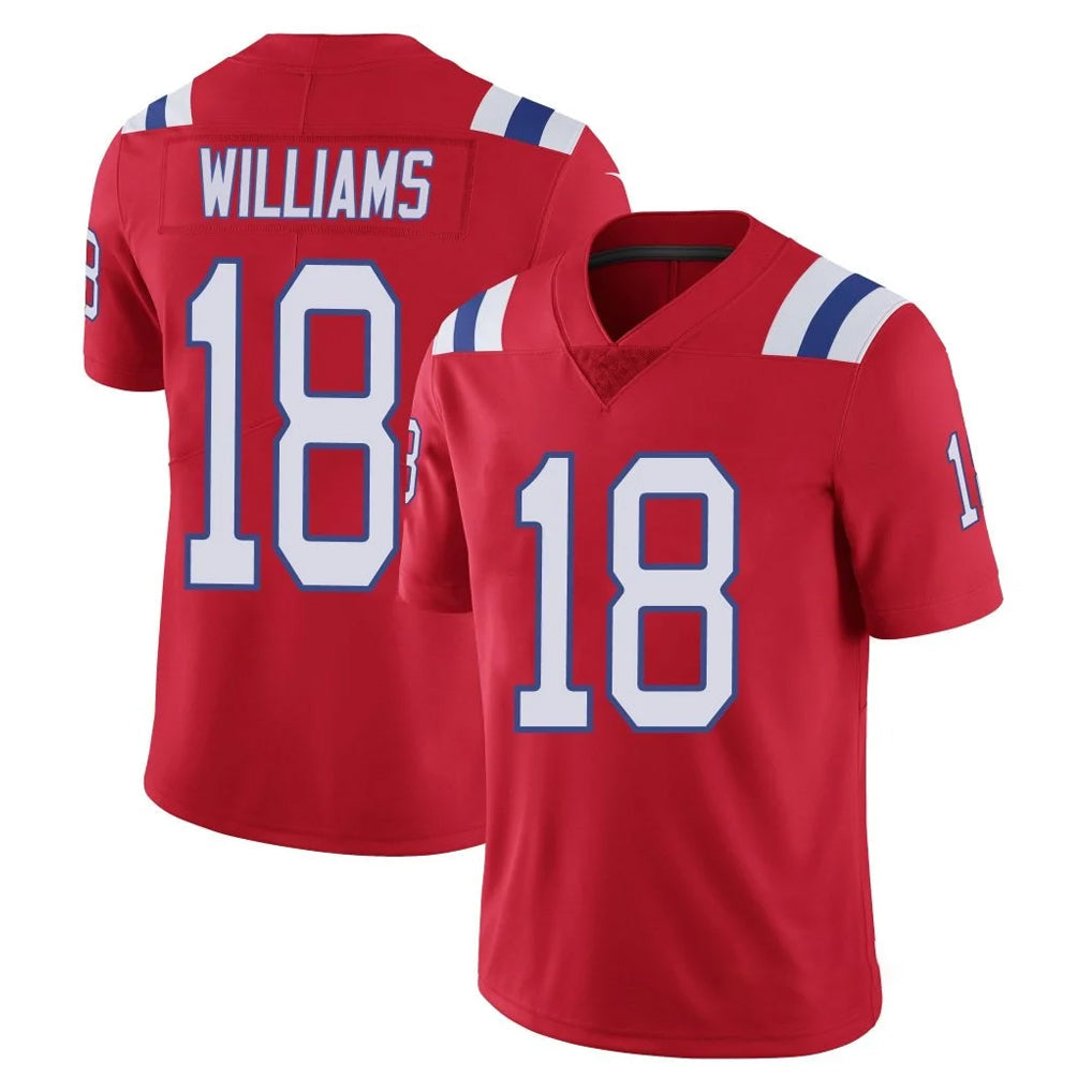 Punc NE.Patriots #18 Kyle Williams Player Red Limited Vapor F.U.S.E. Home Game Stitched Jerseys