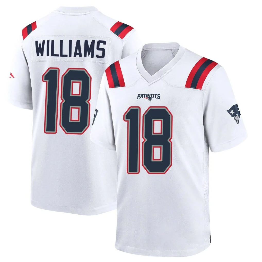 Punc NE.Patriots #18 Kyle Williams Player White Home Game Stitched Jerseys