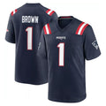 Punc NE.Patriots #1 A.J. Brown Player Navy Home Game Stitched Jerseys