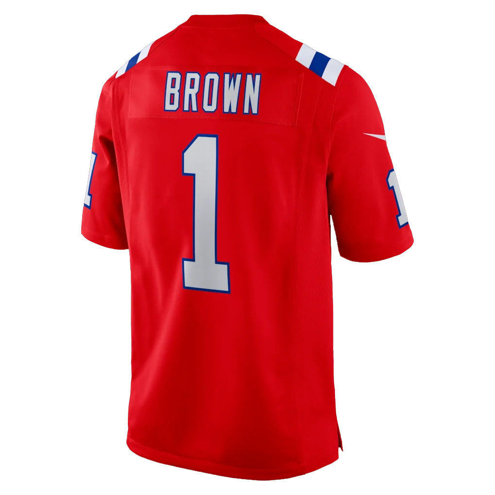 Punc NE.Patriots #1 A.J. Brown Player Red Home Game Stitched Jerseys