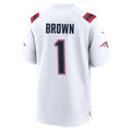 Punc NE.Patriots #1 A.J. Brown Player White Home Game Stitched Jerseys