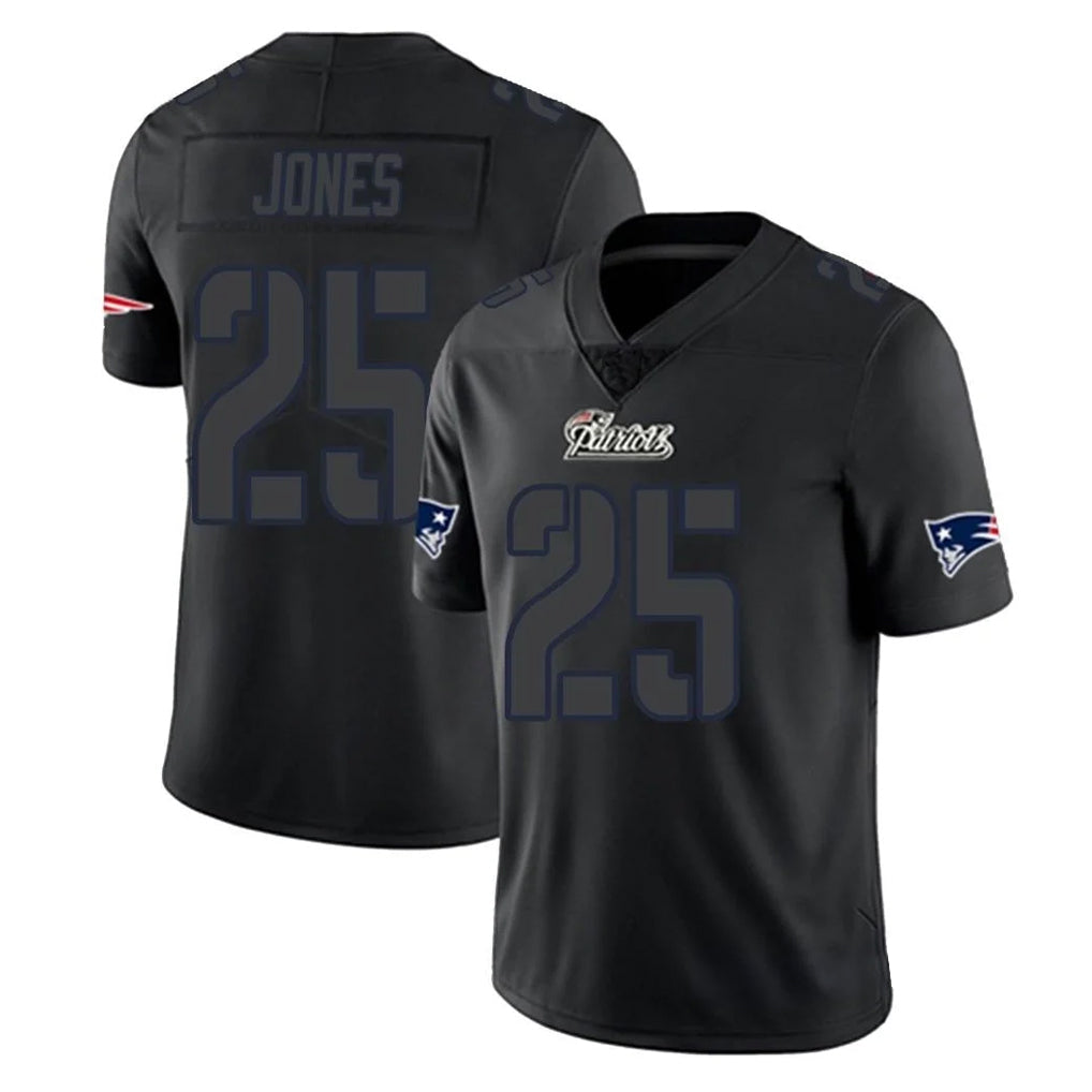 Punc NE.Patriots #25 Marcus Jones Player Black Impact LImited Home Game Stitched Jerseys