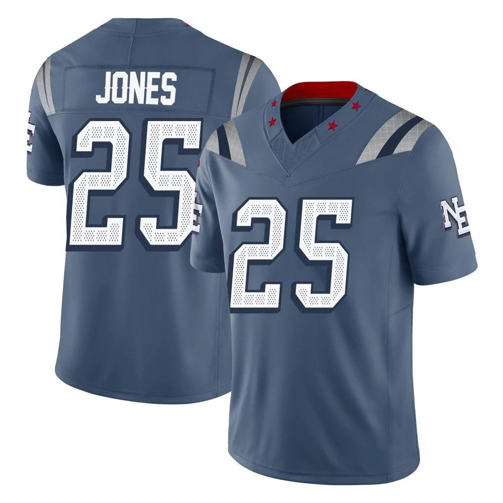 Punc NE.Patriots #25 Marcus Jones Player Blue Limited Rivalries Collection Home Game Stitched Jerseys