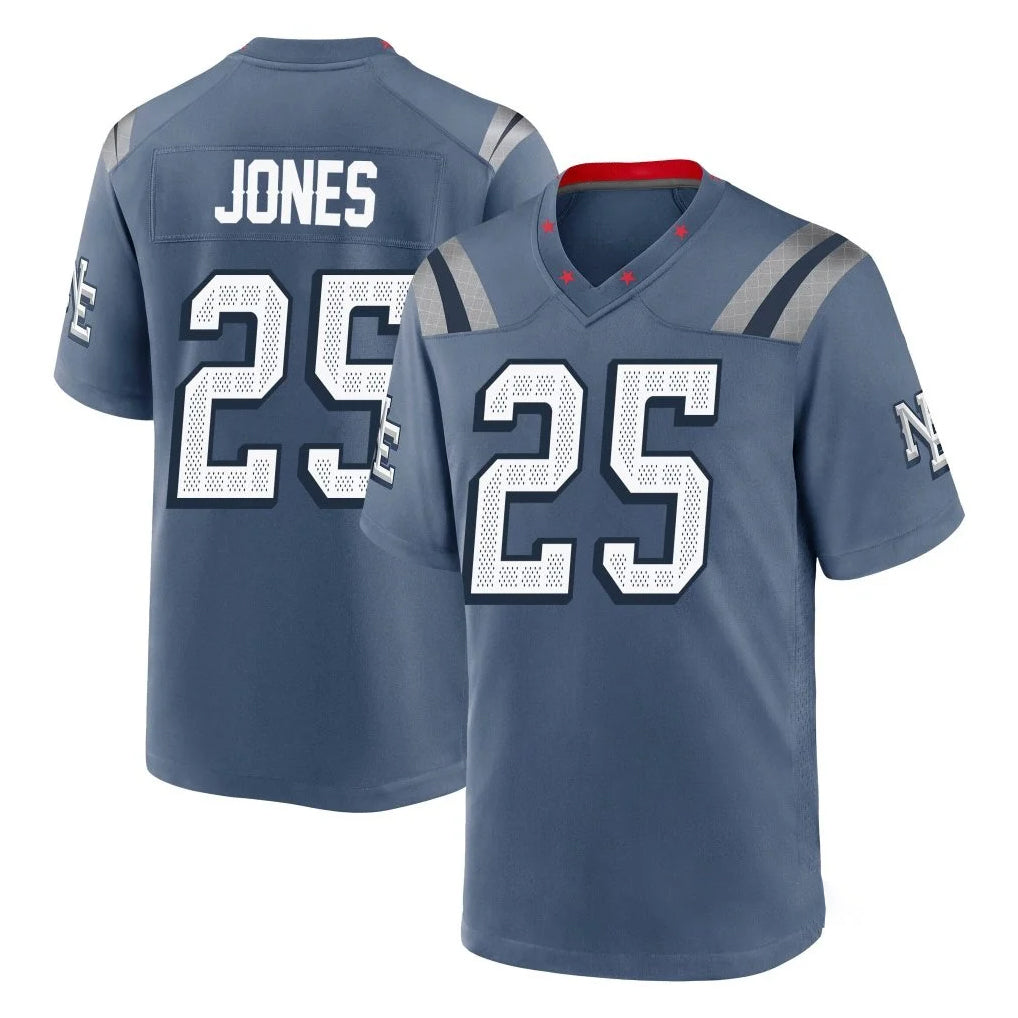 Punc NE.Patriots #25 Marcus Jones Player Blue Rivalries Collection Home Game Stitched Jerseys