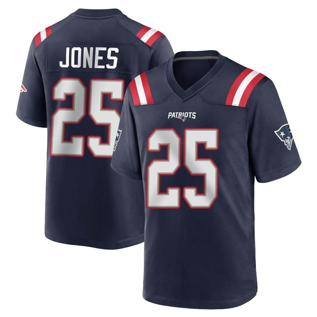 Punc NE.Patriots #25 Marcus Jones Player Navy Home Game Stitched Jerseys