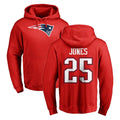 Punc NE.Patriots #25 Marcus Jones Player Red LOGO Pullover Hoodies Home Game Stitched Jerseys