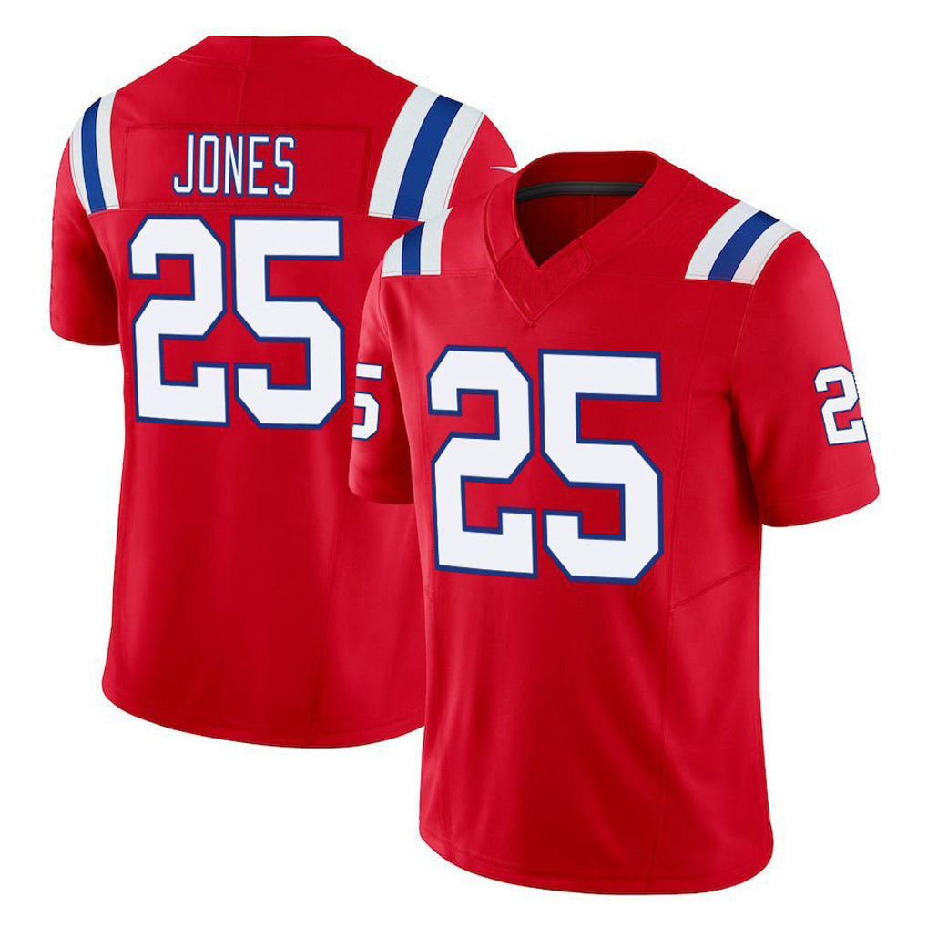 Punc NE.Patriots #25 Marcus Jones Player Red Limited Vapor F.U.S.E. Home Game Stitched Jerseys