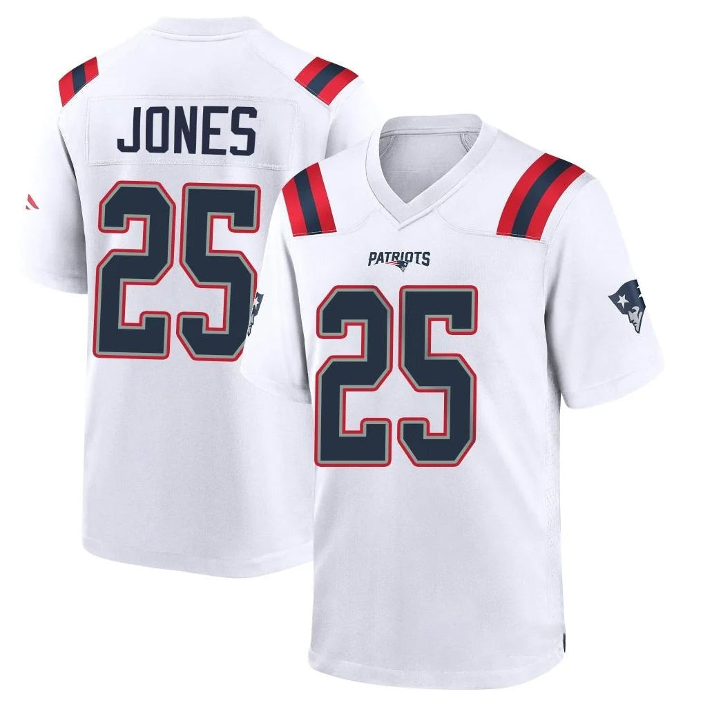 Punc NE.Patriots #25 Marcus Jones Player White Home Game Stitched Jerseys