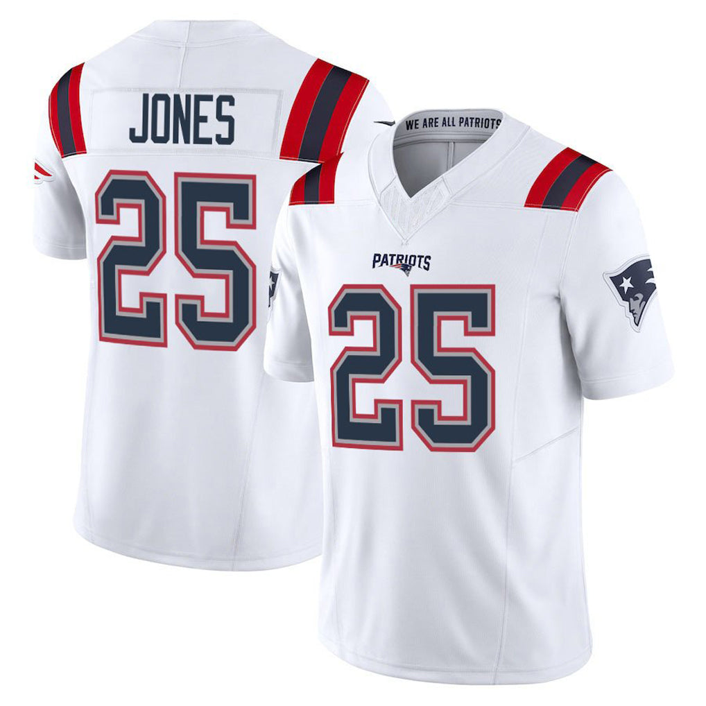 Punc NE.Patriots #25 Marcus Jones Player White Limited Vapor F.U.S.E. Home Game Stitched Jerseys