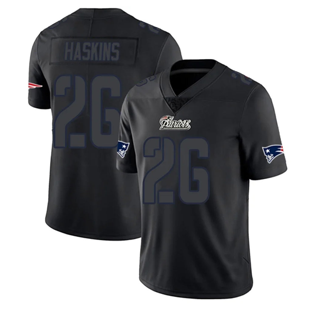 Punc NE.Patriots #26 Hassan Haskins Player Black Impact LImited Home Game Stitched Jerseys