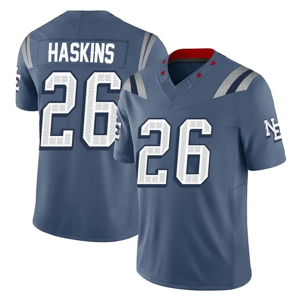 Punc NE.Patriots #26 Hassan Haskins Player Blue Limited Rivalries Collection Home Game Stitched Jerseys