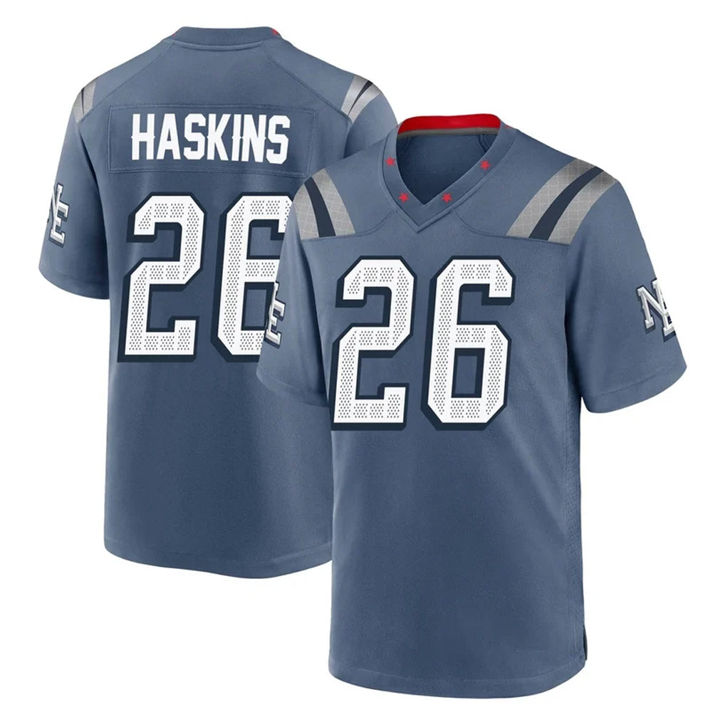 Punc NE.Patriots #26 Hassan Haskins Player Blue Rivalries Collection Home Game Stitched Jerseys