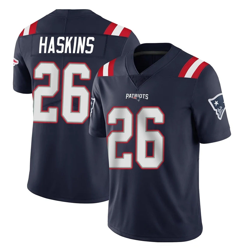 Punc NE.Patriots #26 Hassan Haskins Player Navy Vapor Untouchable Home Game Stitched Jerseys
