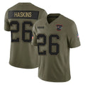 Punc NE.Patriots #26 Hassan Haskins Player Olive 2025 Salute To Service Limited Stitched Jerseys
