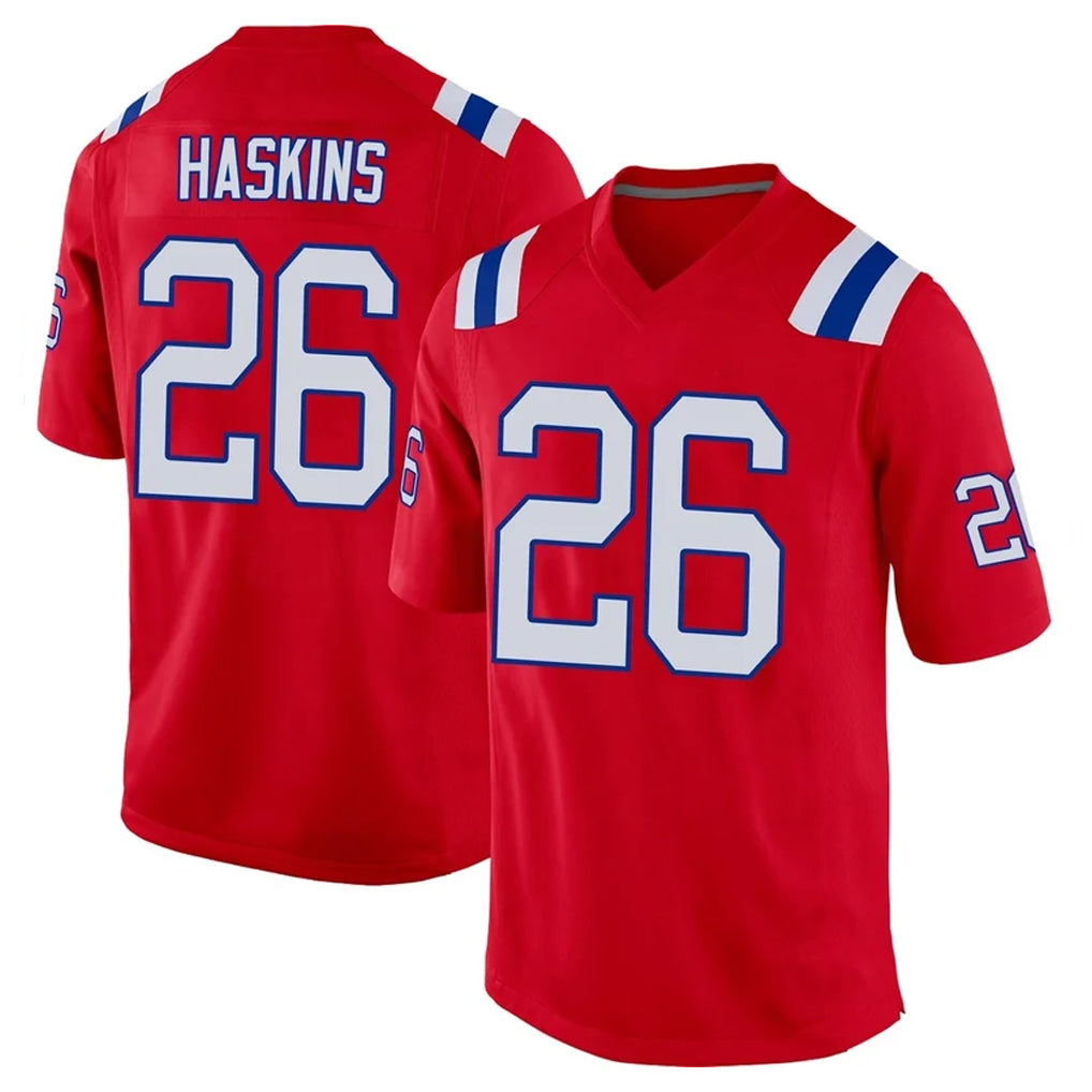 Punc NE.Patriots #26 Hassan Haskins Player Red Home Game Stitched Jerseys