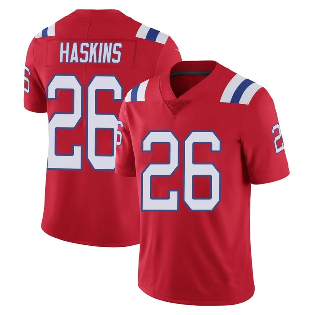 Punc NE.Patriots #26 Hassan Haskins Player Red Vapor Untouchable Home Game Stitched Jerseys