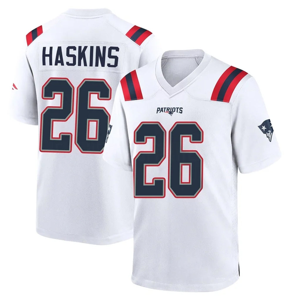 Punc NE.Patriots #26 Hassan Haskins Player White Home Game Stitched Jerseys