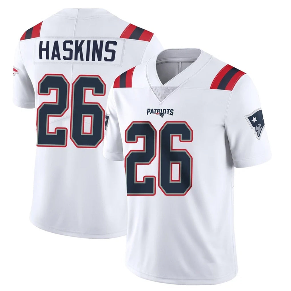 Punc NE.Patriots #26 Hassan Haskins Player White Vapor Untouchable Home Game Stitched Jerseys
