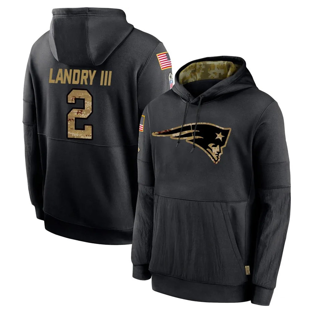 Punc NE.Patriots #2 Harold Landry III Player Black Salute to Service Hoodies Limited Game Stitched Jerseys
