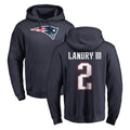 Punc NE.Patriots #2 Harold Landry III Player Navy LOGO Pullover Hoodies Home Game Stitched Jerseys