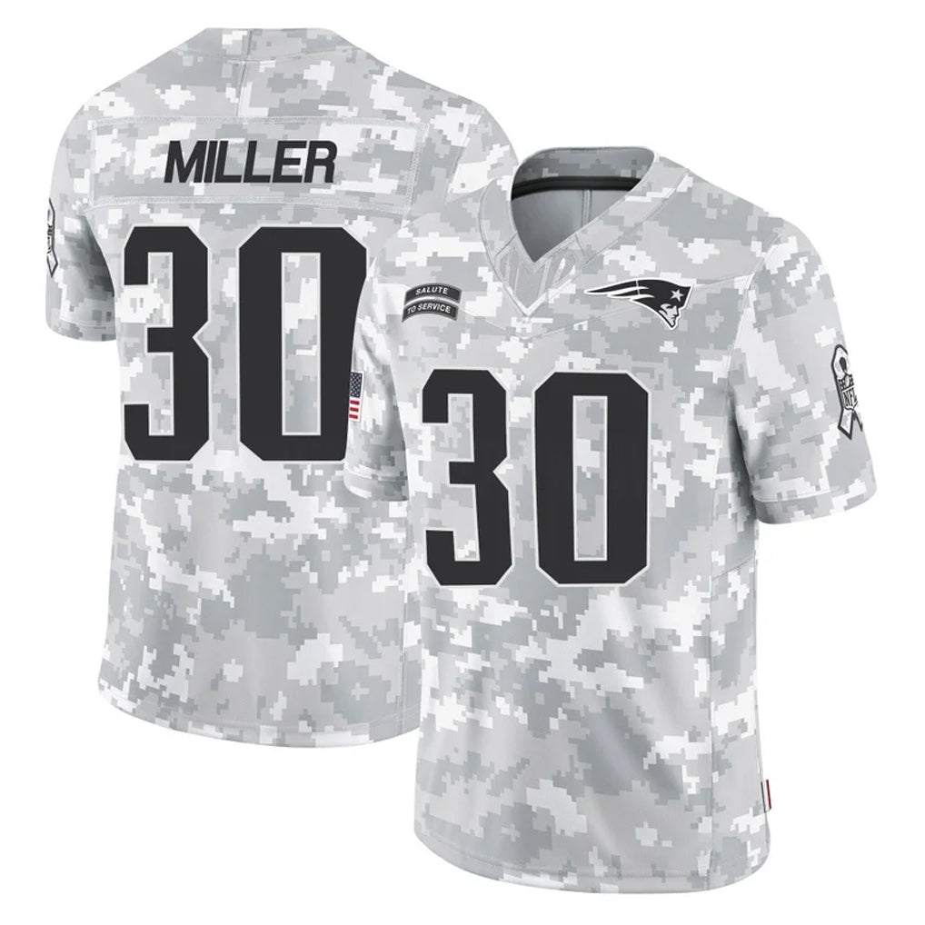 Punc NE.Patriots #30 Jam Miller Player Arctic Camo Salute To Service Limited Game Stitched Jerseys