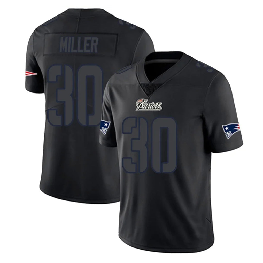 Punc NE.Patriots #30 Jam Miller Player Black Impact LImited Home Game Stitched Jerseys