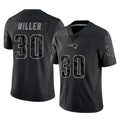 Punc NE.Patriots #30 Jam Miller Player Black Reflective LImited Home Game Stitched Jerseys