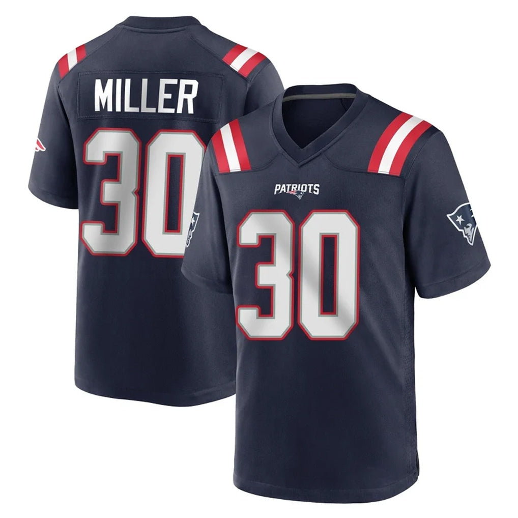 Punc NE.Patriots #30 Jam Miller Player Navy Home Game Stitched Jerseys